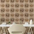 thumbnail image 2 of Ambesonne Floral Peel & Stick Wallpaper for Home, Sunflowers Retro Ornament, 13"x36", Dark Cocoa Beige and Tan, 2 of 5