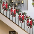 thumbnail image 4 of Cordless Prelit Christmas Wreath - LED Stairway Garland with Snowballs and Berries, Battery Operated Door Wall Decor for Indoor Outdoor Holiday Home Decorations(E), 4 of 8