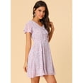 thumbnail image 4 of INSPIRE CHIC Women's Floral Lace-up Chiffon Dress, 4 of 6