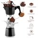 thumbnail image 3 of InnotechSC Estufa de Moka de Aluminio, Cafetera de Moka Negra para Estufa de Gas y Eléctrica, Cafetera Italiana Clásica, Estufa de Espresso, Olla de Acampar 12 Tazas de Espresso 20 Oz, 3 of 9