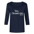 thumbnail image 5 of DailyTrove Womens Winter "Not Impossible" Graphic Short Sleeve T-Shirt - Loose Fit Casual Daily Wear,Navy,XL, 5 of 6
