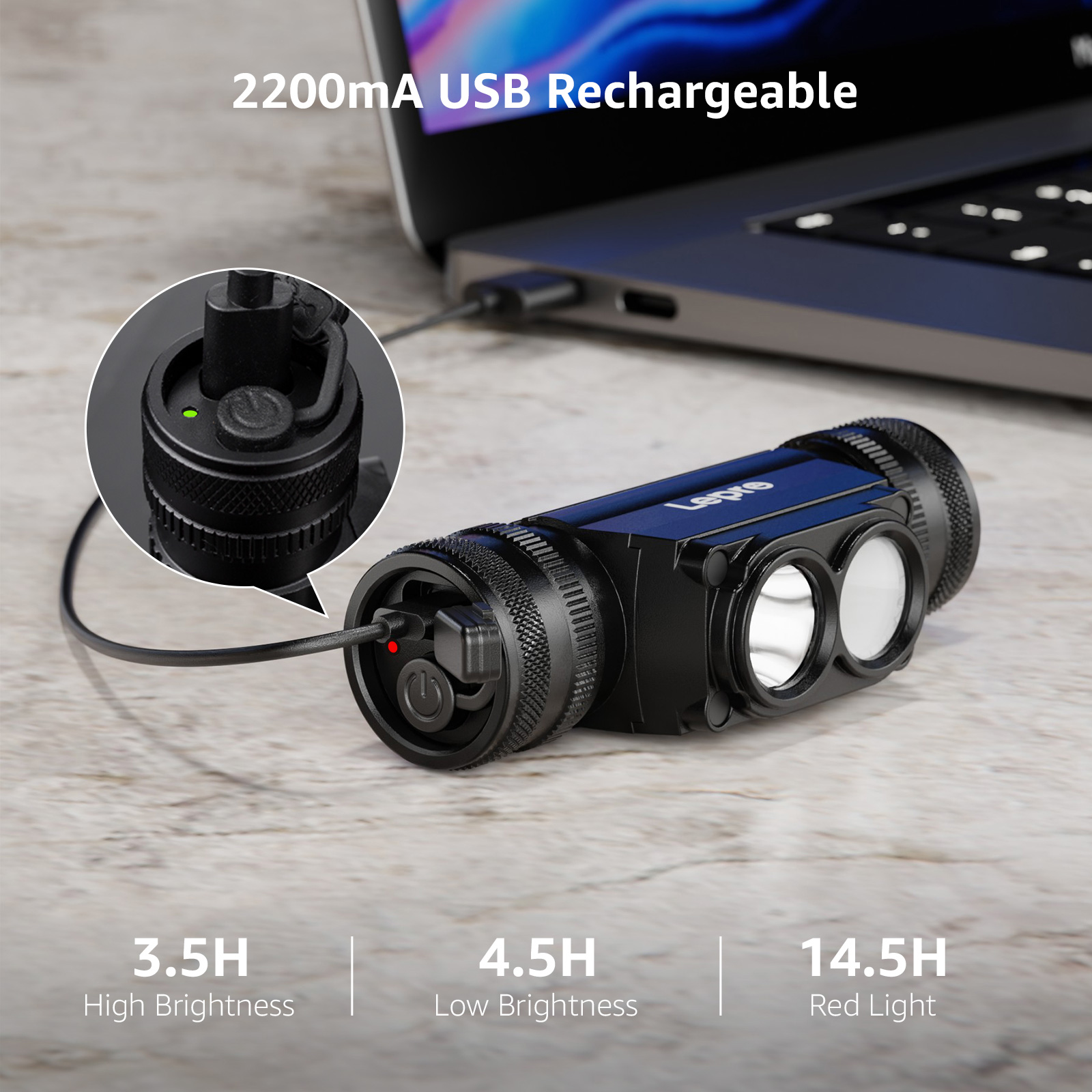 Lepro 1000 Lumen LED Rechargeable Headlamp photo 4