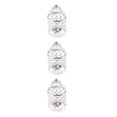 thumbnail image 3 of Guardoinrt Electroplated Metal Birdcage Shape Tea Light B- Candle Holder Silver Type A 3Set, 3 of 6
