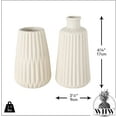 thumbnail image 4 of Iconic Scandi Vase 2 Piece Set, Beige, Matte Finish Glaze, Water-tight, Porcelain, 6.75 Inches Tall, 4 of 7