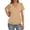 Gold, variant on Women's Tops Double-Layered V-Neck Short Sleeve Blouses Solid Color Banded Hem Summer Relaxed Fit Daily Wear Tees