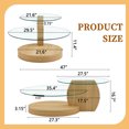 thumbnail image 3 of JUFU 47'' Modern Oval Glass Coffee Table, 2-Tier Living Room Table with Natural Wood Color Base, 3 of 11
