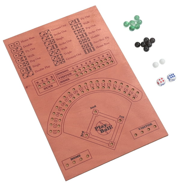 Juego De Mesa De Batalla De Béisbol, Divertido Tablero De Dados De Béisbol Duradero Portátil De Madera Maciza Para Reuniones Familiares