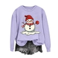 thumbnail image 5 of Jsaierl Women's Christmas Sweatshirts Funny Snowman Graphic Sweatshirt Party Work Pullover Crewneck Holiday Long Sleeve Tops S-2XL, 5 of 7