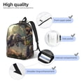 thumbnail image 4 of Lsque Jungle Dinosaur Pattern Canvas Daypack, Durable Backpack, High-quality Versatile Backpack,Vintage Compact Backpack-Medium, 4 of 6