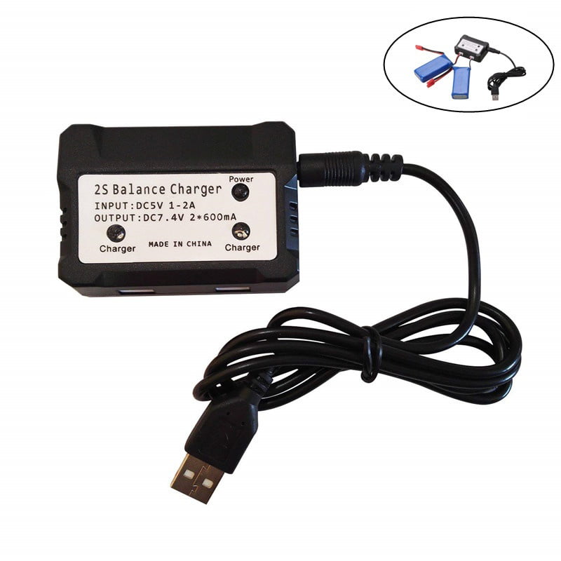 US Daul 2 Ports 600mA 7.4V Li-po Battery Blance Charger cable For Hubsan H501S 