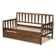 thumbnail image 5 of Baxton Studio Midori Modern and Contemporary Transitional Walnut Brown Finished Wood Twin Size Daybed with Roll-Out, 5 of 7