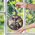 thumbnail image 6 of Mardi Gras Jester Scepter Suncatcher Stained Glass Style UV Printed Glass Carnival Party Decor Round, 6 of 8
