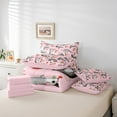 thumbnail image 6 of Manfei Cute Opossum Girl Bedding Comforter Set 7-Piece, Cartoon Animal Rodent King Bedding Sets, Strawberry Fruit Bed Sheets, Kids Pink Gray Red Room Decor, 6 of 8