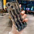 thumbnail image 4 of Water Ripple Pattern Case for iPhone 14 Soft TPU Shockproof Camera Protective Back Cover for Women Girl Curly Wave Frame Phone Case for iPhone 14 6.1 Inch Silver, 4 of 12