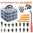 thumbnail image 1 of CEHVOM Car Accessories,650PCS Car Push Retainer Clips 16Most Popular Sizes Nylon Push Fasteners, 1 of 9