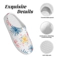 thumbnail image 5 of Lsque Bright Colorful Fireworks Pattern Womens Comfort Cotton on Scuff With Memory Foam and Anti-skid Sole Slipper-39/40, 5 of 7
