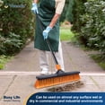 thumbnail image 4 of Yocada 18" Heavy-Duty Push Broom with Stiff Bristles  Outdoor Floor Cleaner for Concrete, Patio, Deck, Tile & Garage  Extendable Handle, 4 of 7