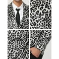 thumbnail image 7 of INSPIRE CHIC Men's Party Animal Leopard Print Blazer Notched Lapel Lightweight Sport Coat Suit Jacket S White Leopard, 7 of 7