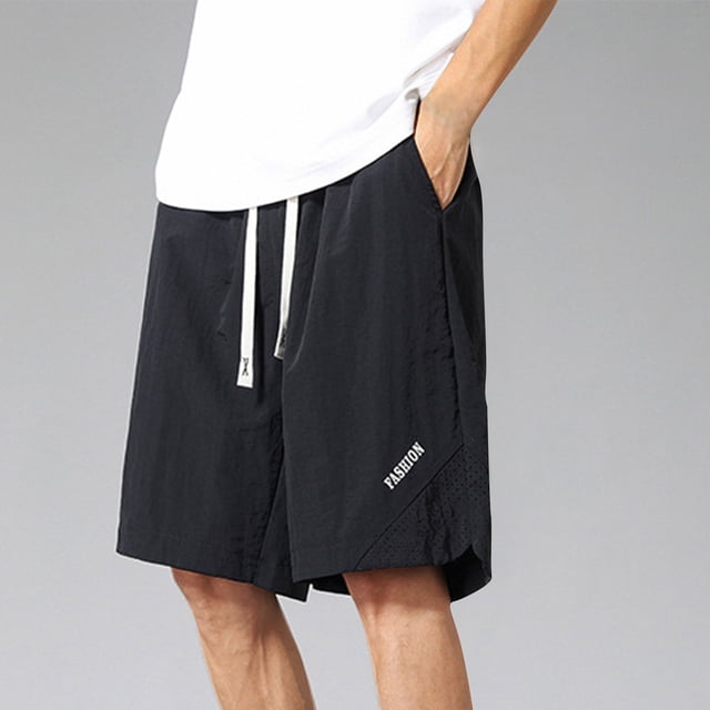 Fiudx Pantalones Cortos Cargo Cómodos y Portátiles de Verano para Hombre, Informales, de Color Sólido, a La Moda, con Bolsillos, Cordón y Cintura Elástica
