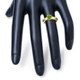 thumbnail image 3 of SZUL Women's Round 6MM Peridot Cathedral Solitaire Ring in 10K Yellow Gold, 3 of 4