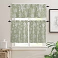 thumbnail image 2 of Sage Green Kitchen Curtains and Valances Set, and White Snowflake Winter Christmas Rod Pocket Window Valance 18 Inch Window Curtain Panels for Living Room Bedroom Laundry, 27.5x36in, 3 Pieces, 2 of 7