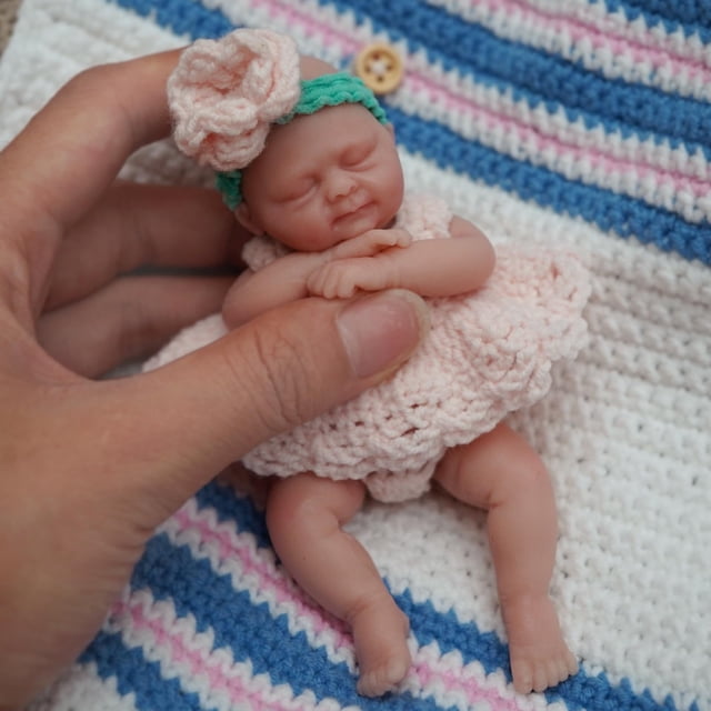 Minimuñeca Reborn MYREBABY Ellie de silicona para niña, 4,5 cm