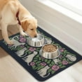 thumbnail image 6 of Dog Food Mats for Floors Waterproof, Absorbent Quick Dry Pet Cat Food Mat, Water Bowl Mats Pet Feeding, Eco-Friendly Accessories Pet Supplies (12"x20",Black Flower), 6 of 6