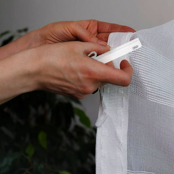 SEWOART Curtain Hanger White Plastic Adjustable for Window and Door 25Pcs