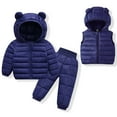 thumbnail image 3 of Swuxness Toddler Casual Long Sleeve 2 Piece Sets, Fall Outfit Sets for Kids, Boys' and Girls' Winter Lightweight Jacket Set Navy, 4-6 Years, 3 of 4