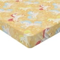 thumbnail image 2 of Ambesonne Cartoon Fitted Sheet, Unicorns Abstract Stars, Twin XL Size, Multicolor, 2 of 3