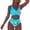 Blue, variant on Women Criss Cross Bikini Set Fashionable Floral Print Relaxed Fit 2 Piece Bathing Suit Tummy Control Summer Beach Swimsuit Blue XXL