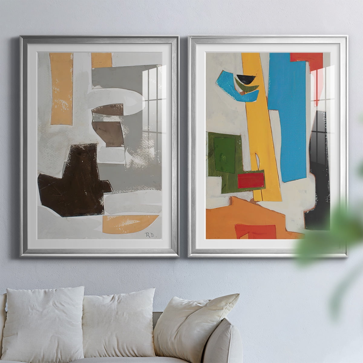 Wexford Home Andalusian Forms III Premium Framed Print, 18.5" x 24.5" - Ready to Hang, Silver (Set of 2)