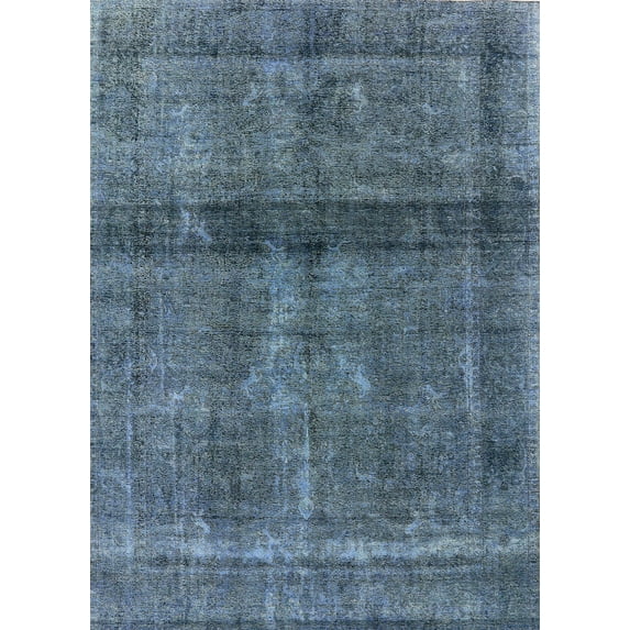 Ahgly Company Machine Washable Indoor Rectangle Industrial Modern Blue Koi Blue Area Rugs, 2' x 5'