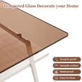 thumbnail image 5 of Sumdeal 38.58“ Rectangle Coffee Table,2-Tier Tempered Glass Tabletop with Metal Legs, Modern Center Accent Table Simple Cocktail Tables for Living Room,Brown Glass and White, 5 of 7