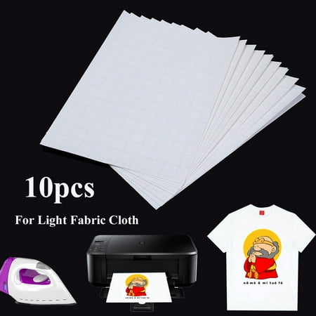 10pcs a4 iron on inkjet print heat press transfer paper light fabric
