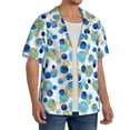 thumbnail image 2 of Kdxio Men's Hawaiian Shirt for Men Short Sleeve Shirt Golden Blue Snowflakes Summer Casual Holiday Beach Button Down T-Shirts, 2 of 5