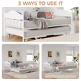 thumbnail image 4 of Kicctian Twin Daybed with Trundle, Sturdy Metal Bed Frame, Stylish Headboard, Space-Saving Design Sofa Bed for Living Room, Bedroom,White, 4 of 8