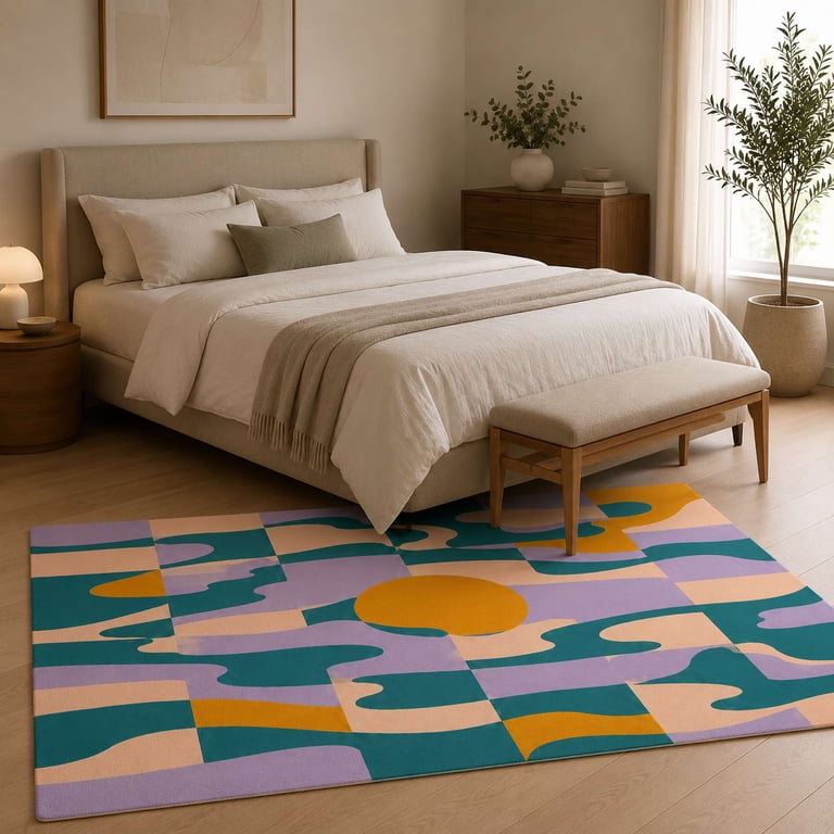 Marsh Broken Check Rectangle Rug for Home Office Modern Style - Walmart.com