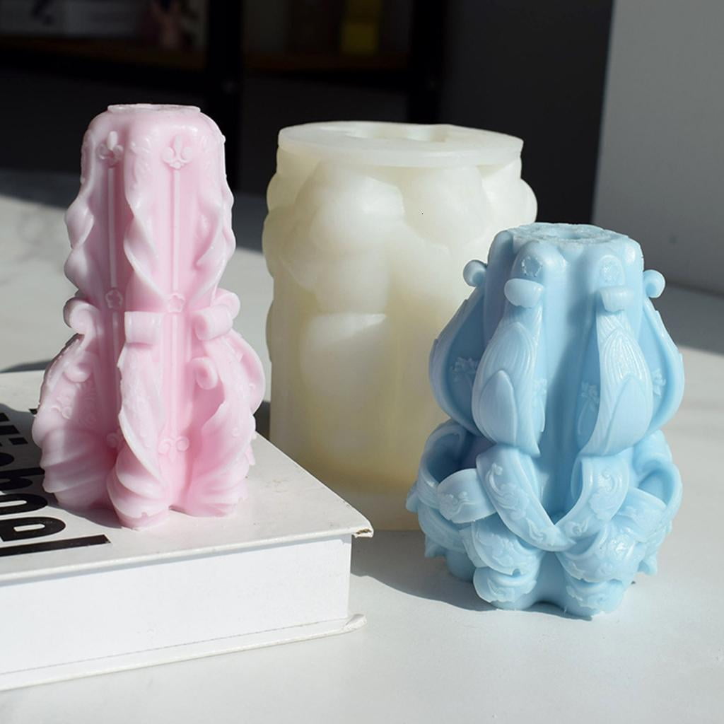 3D Cylinder Scented Candle Mold Silicone Mold for Candle Making Resin Gypsum