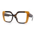thumbnail image 4 of Womens Clear Lens Luxury Oversized Plastic Cat Eye Fashion Eye Glasses Tortoise Brown, 4 of 8