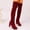 Wine, variant on Women's Thigh High Long Boots Over the Knee Block Heel Tie-Top Stretch Shaft Slender High Heel Boot Black 6
