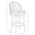 thumbnail image 6 of CHITA Counter Height Bar Stools Set of 2, 26 inch Swivel Barstools for Kitchen Island,Faux Leather in White, 6 of 11