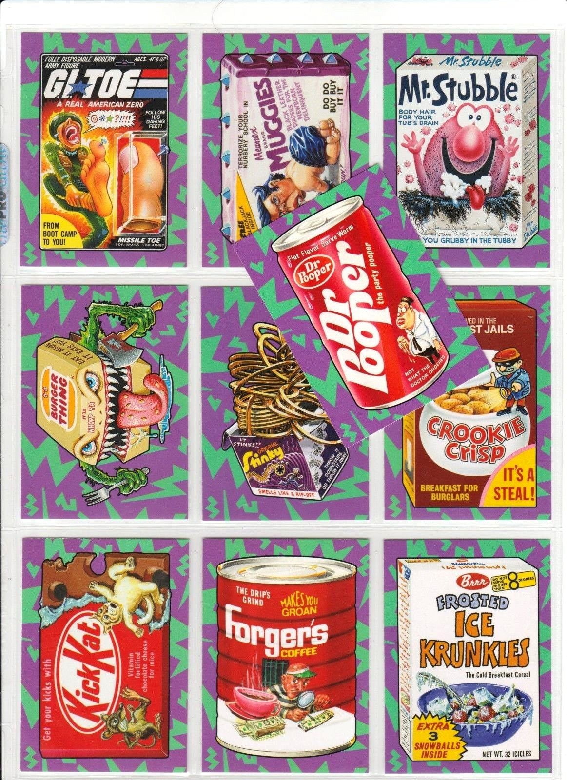2017 Topps Wacky Packages 50th Anniversary Best of the 80's Set  10 Stickers