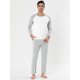 thumbnail image 2 of Conjuntos de pijama de salón para dormir con mangas largas y raglán de algodón para hombre gris XL Unique Bargains Pijama, 2 of 5