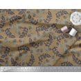 thumbnail image 2 of Soimoi Brown polyester Crepe Fabric Artistic Leaves Printed Fabric 1 Yard 52 Inch Wide, 2 of 3