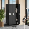 thumbnail image 6 of 72" Metal Lockers for Employees with 3 Door, Black Metal Storage Cabinet with 9 Hooks, Industrial Locker, Assembly Required, for Gym, School, Classroom, Home, Office, Industrial, 6 of 7