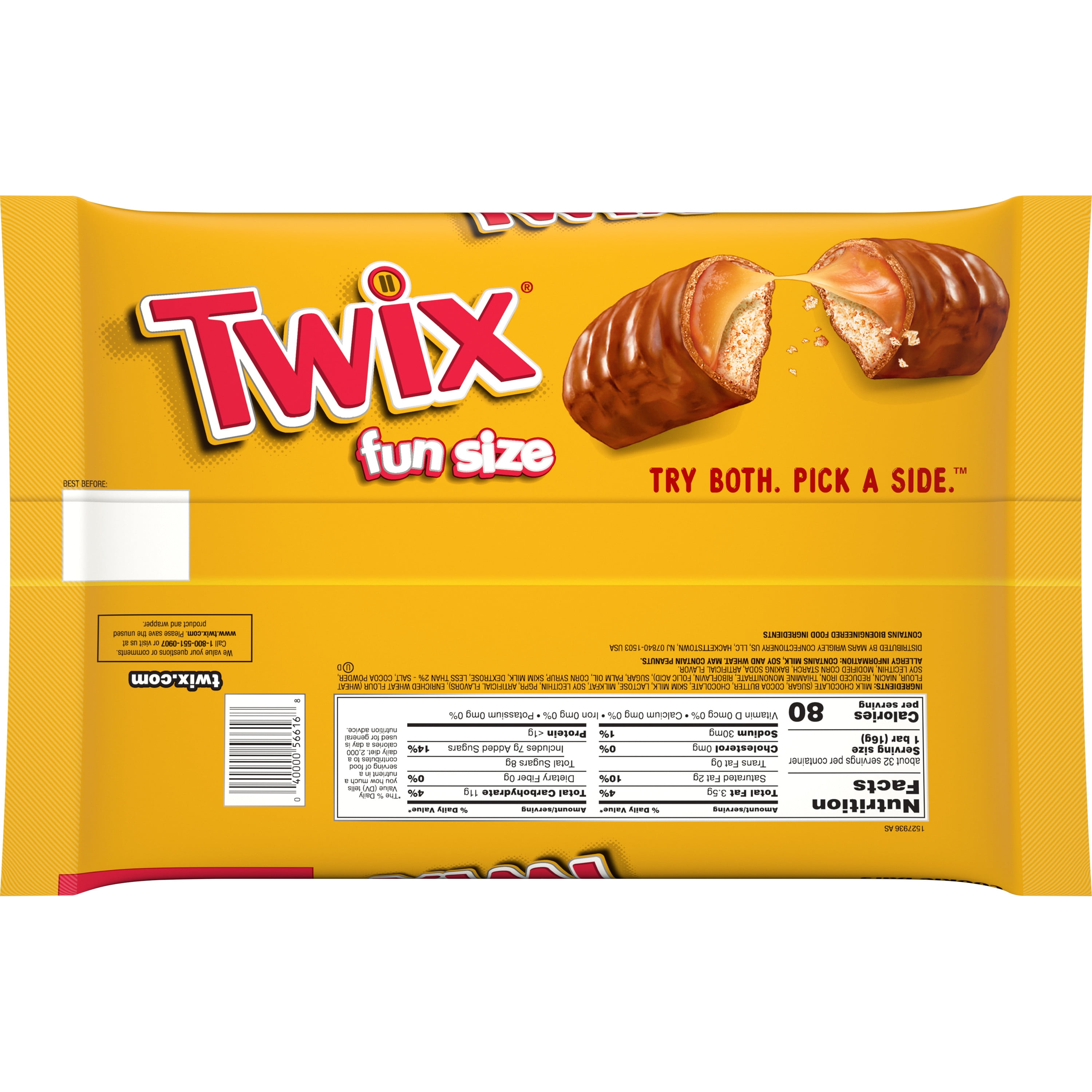 TWIX Fun Size Caramel Chocolate Cookie Candy Bar Bulk Pack, 3.28 oz (Pack  of 6), Bars