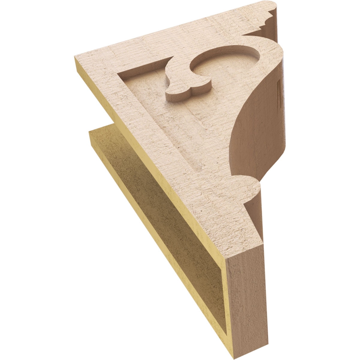6"W x 12"D x 18"H Classic Mayflower Rough Cedar Woodgrain TimberThane Corbel, Primed Tan