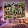 thumbnail image 2 of Village Street Mosaic with Stained Glass Tile Where, Mystical Fantasy for Space Lovers, Galaxy Room Decor, Mother'S Day Gift, Tapestry Wall Hanging for Bedroom and Dorm, 2 of 7