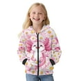 thumbnail image 3 of Xixirimido Pink Axolotl Daisy Flower Printed Kids Hoodies for Boys Girls Zip Up Hoodie Sweatshirt 3D Graphic Long Sleeve Pullover Top with Pocket for Fall Winter for 14-16 Years, 3 of 7
